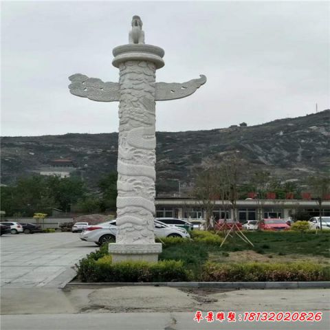 仿古龙柱石雕