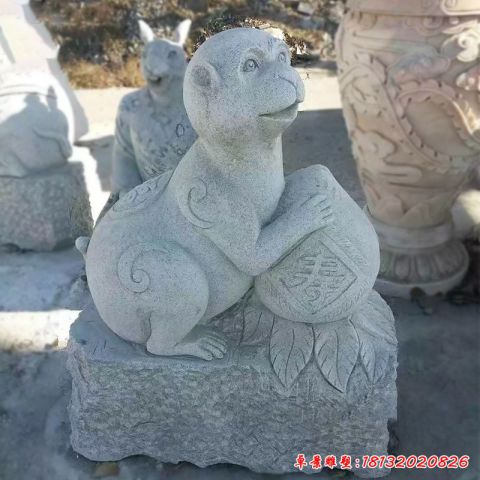石雕动物猴