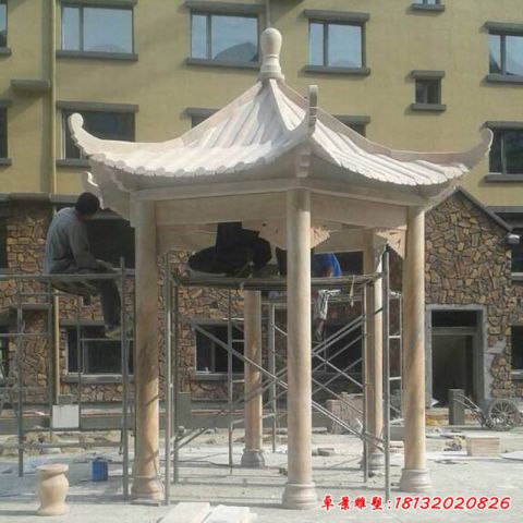 小区单层凉亭石雕