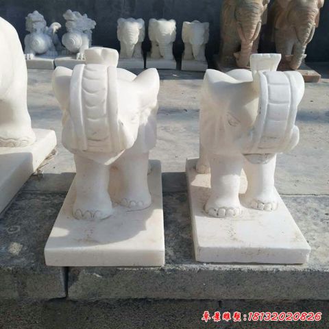 汉白玉小象动物石雕