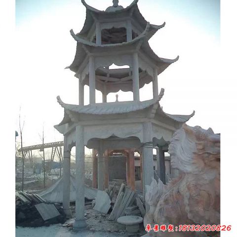 户外双层建筑凉亭