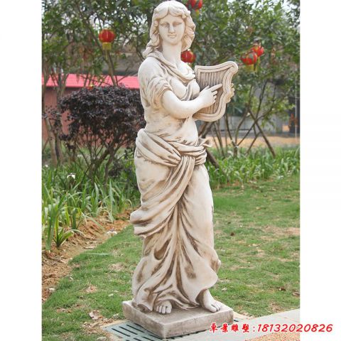 园林演奏乐器人物石雕