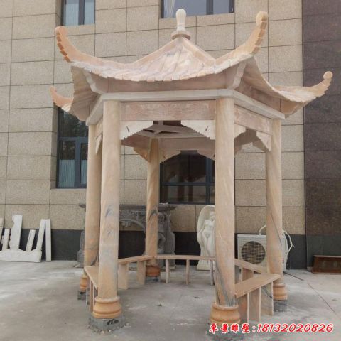 园林单层凉亭石雕