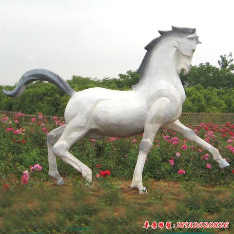公园动物马石雕