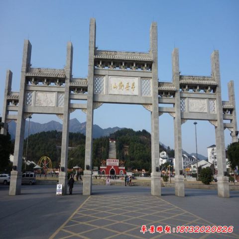 城市建筑牌坊石雕