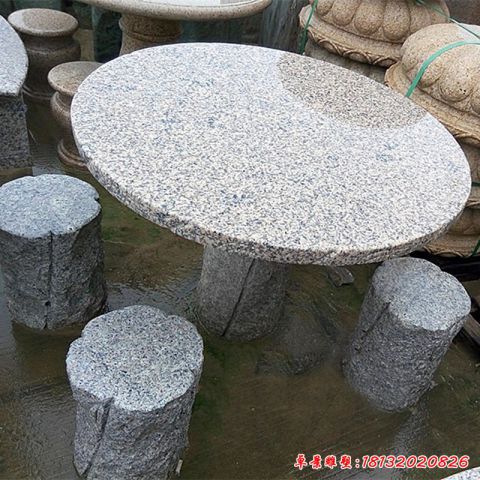 公园休息圆桌石雕