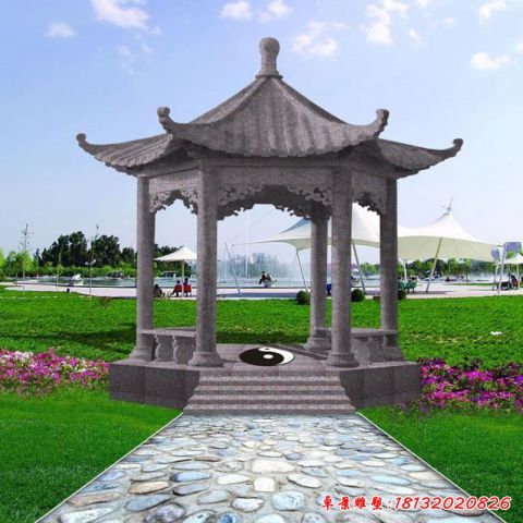 青石凉亭石雕