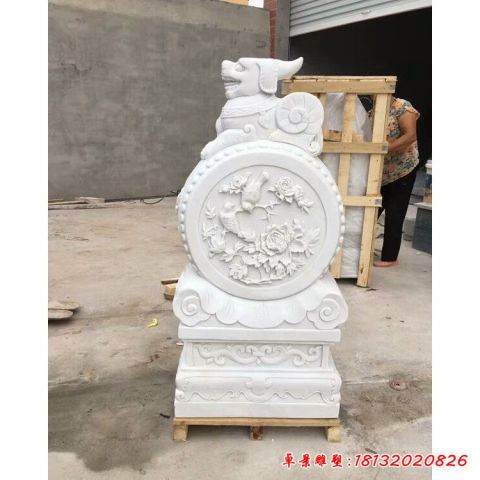 汉白玉抱鼓石雕塑