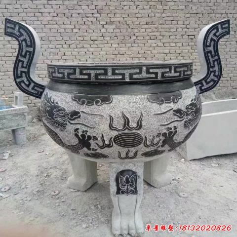 寺庙石雕香炉雕塑