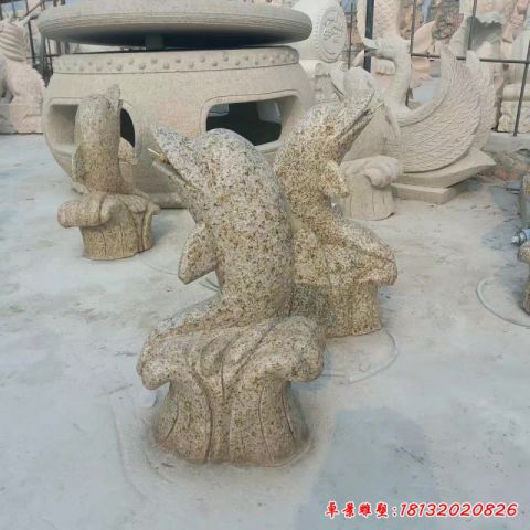 小区海豚动物石雕