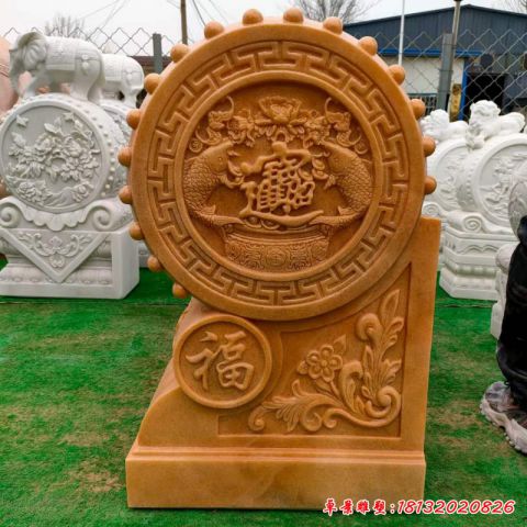 晚霞红庭院门墩