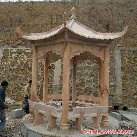 公园八角建筑凉亭