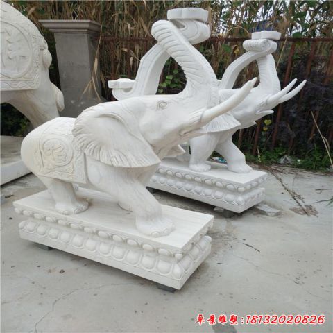 汉白玉招财动物大象