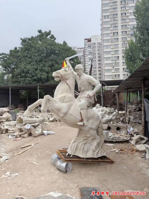 现代骑马人物石雕