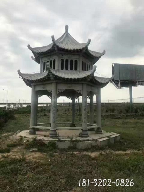 公园古建筑石雕凉亭