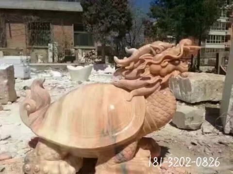 大理石动物龙龟石雕