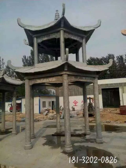 景区建筑双层凉亭