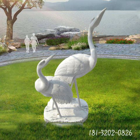 仙鹤汉白玉动物