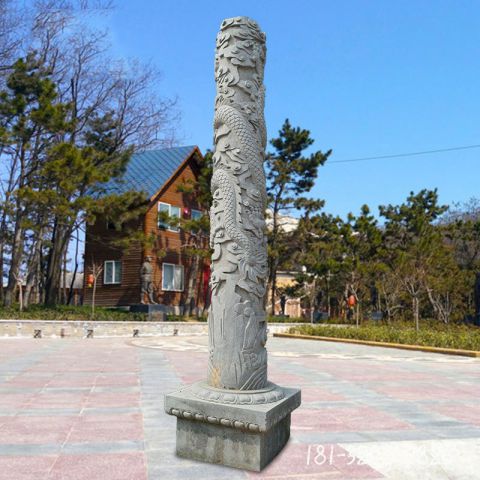 广场建筑龙柱雕塑