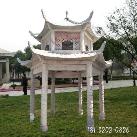 双层户外石凉亭