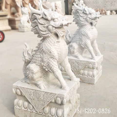 仿古麒麟门墩石雕