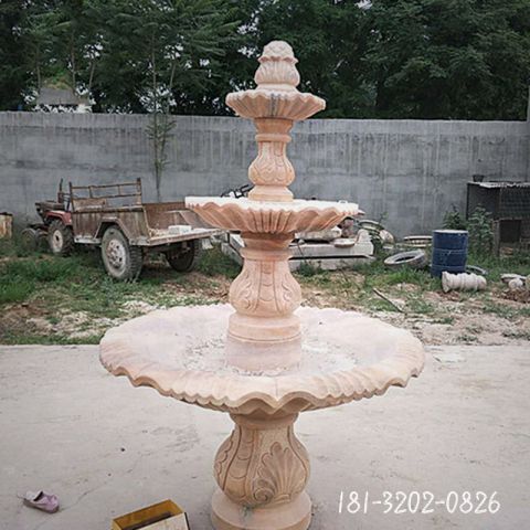 晚霞红小型喷泉雕塑