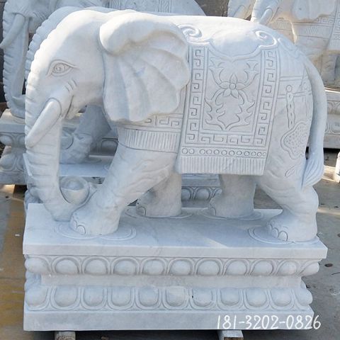 大象门墩石雕雕塑