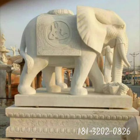 大理石动物大象雕塑