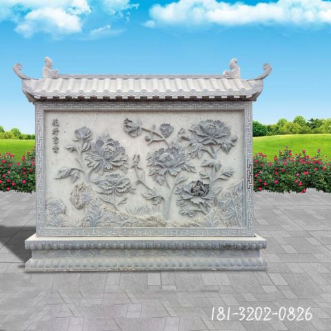 花开富贵壁画雕塑