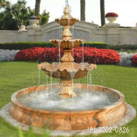 户外校园喷泉石雕