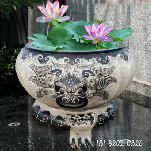 校园仿古鱼缸石雕