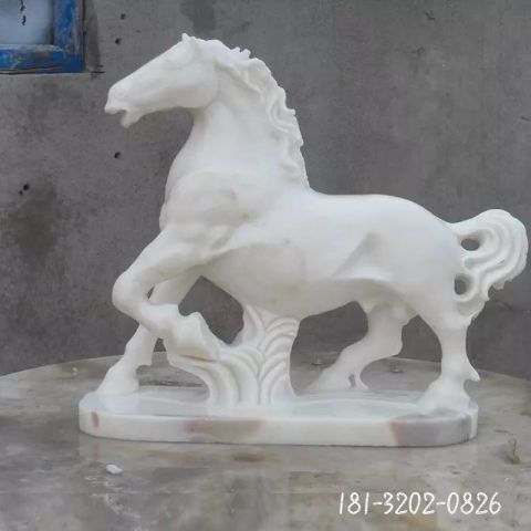 公园汉白玉马雕塑