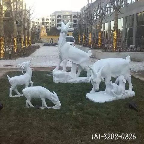 石雕小区动物羊