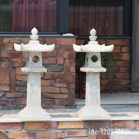 仿古庭院镂空石灯