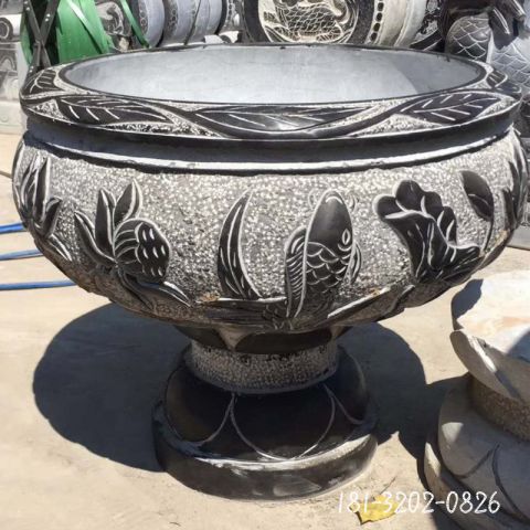 庭院青石花盆雕塑