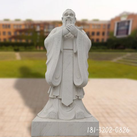 大型古代孔子石雕人物