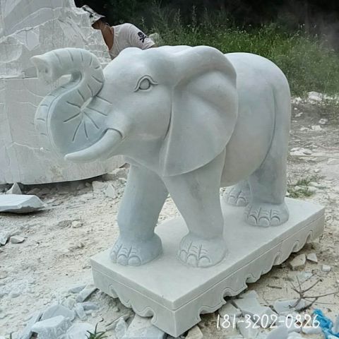 汉白玉大象石雕