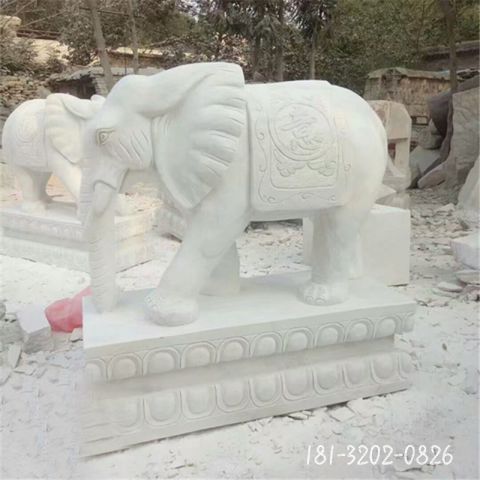 公园汉白玉动物大象