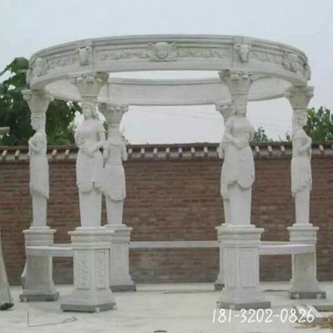 欧式圆形无顶石凉亭