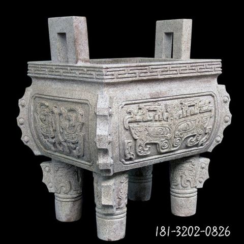 方形香炉石雕雕塑