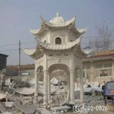 仿古凉亭双层石雕