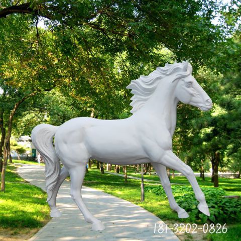 公园汉白玉动物马