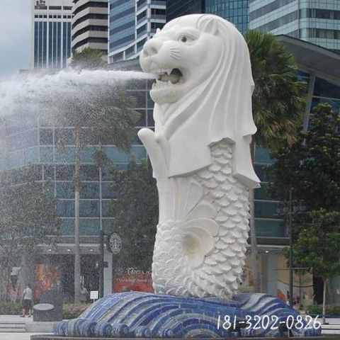 鱼尾狮喷泉动物石雕