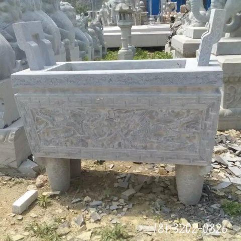 方形石雕香炉
