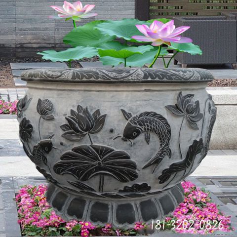 青石景观鱼缸石雕