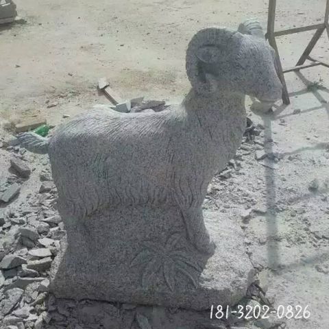户外动物羊石雕