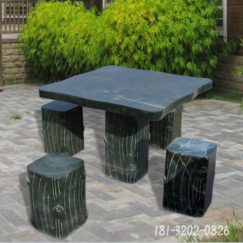 庭院青石仿古石桌凳