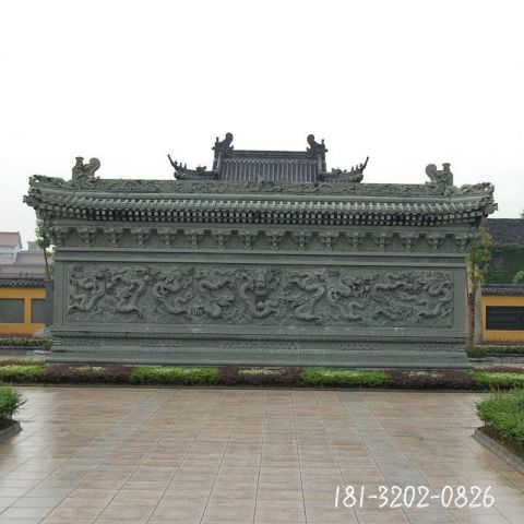 广场大型仿古九龙影壁