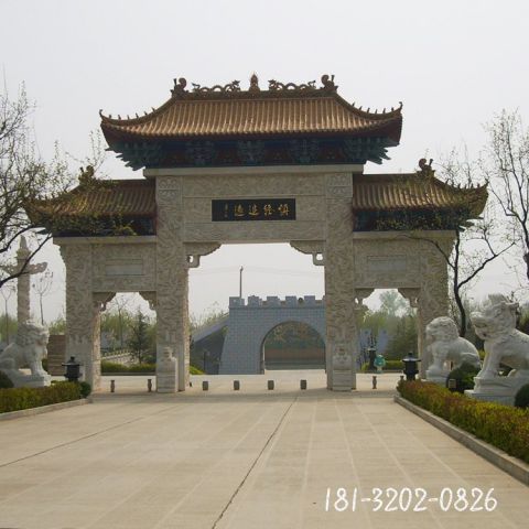 建筑仿古三门牌坊