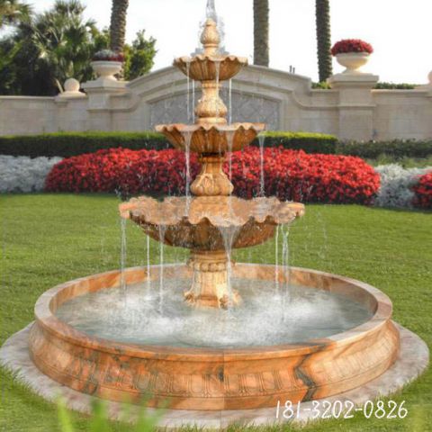 晚霞红双层喷泉雕塑